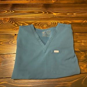 FIGS Womens Catarina™ One-Pocket Scrub Top Caribbean Blue - Large
